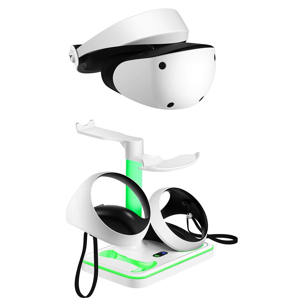 Game Controller Charger Station Colorful RGB Light Charging Dock Stand Storage Glasses Headset Accessories for PS VR2 Joypad
