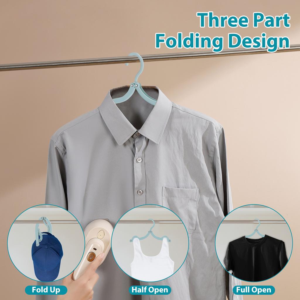 1/20Pcs Travel Hangers Lightweight Portable Clothes Hangers with Non-Slip Grooves Space Saving Foldable Clothes Hanger Plastic