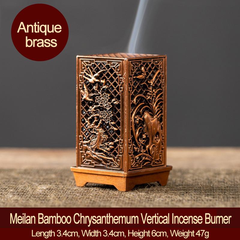 Square Vertical Incense Burner Alloy incense holder sahumerios holder Incense Cones Sandalwood Chinese Plum Inense Burners XX002
