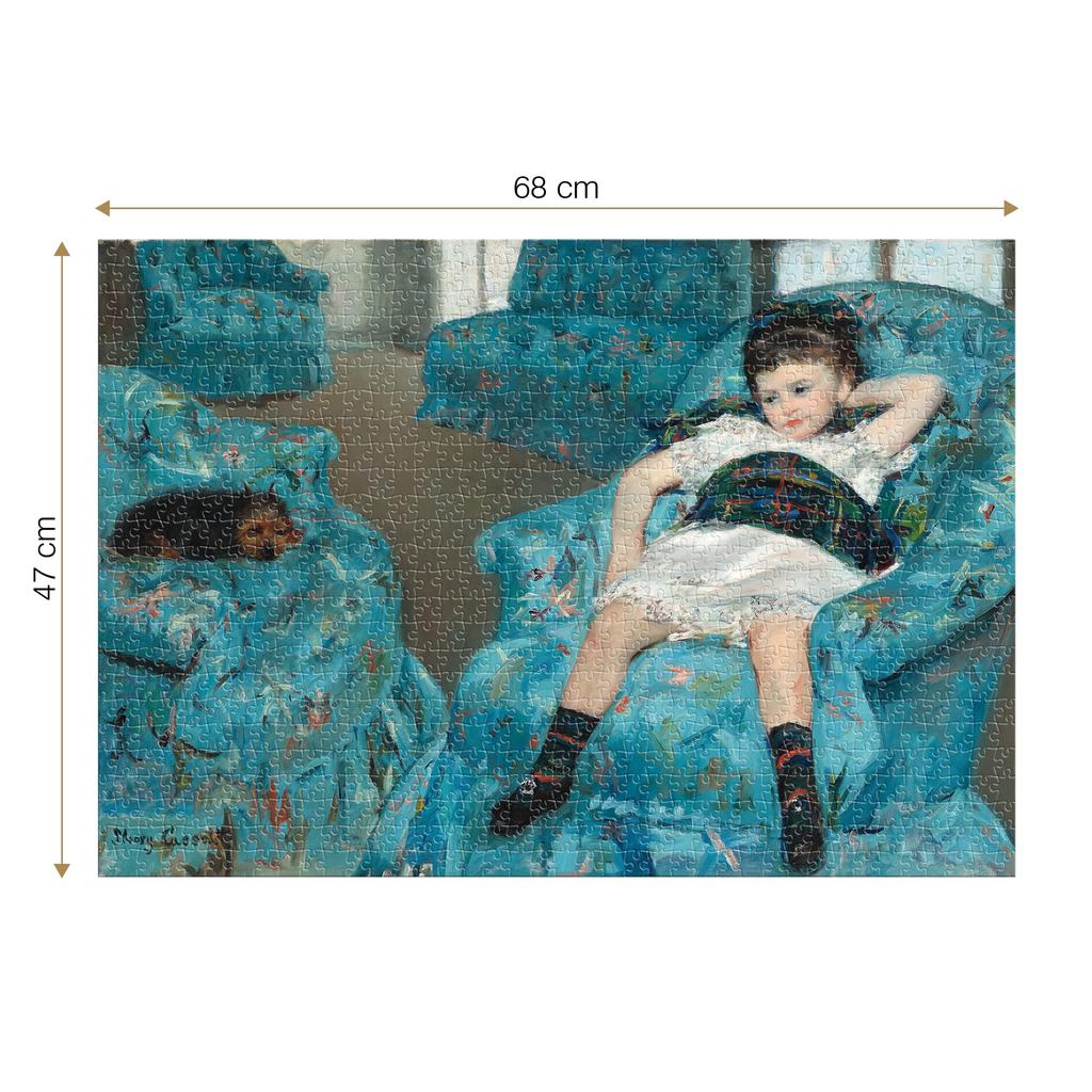 D-Toys 1000-piece jigsaw puzzle, 77387-CA01, Mary Cassatt: Little Girl in a Blue Armchair, 47 x 68 cm