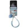 Para Samsung Galaxy Z Flip7 5G Capa Cão Fofo Proteção da Dobradiça Textura Lichia Capa de Telefone com Alça de Pulso