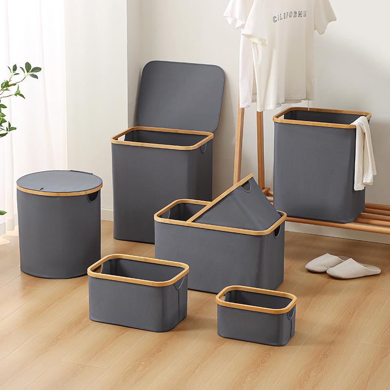Foldable Large Desktop Storage Basket with Lid for Bedroom - Laundry, Toys, and Clothes Organizer