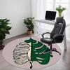 1pc Ribs Leaf Office Round Area Rug, Under Office Chairs Bedroom Living Room Home Decor, Room Deco