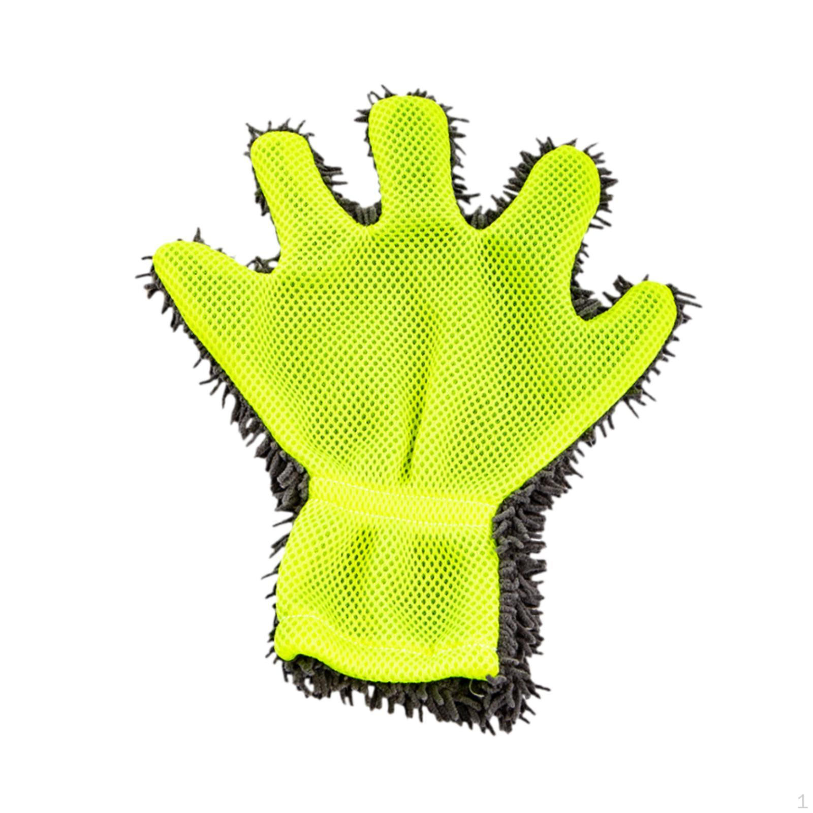 

Car Wash Mitt Detailing Accessory Good Absorbency Chenille Scratch Cleaning Glove Home