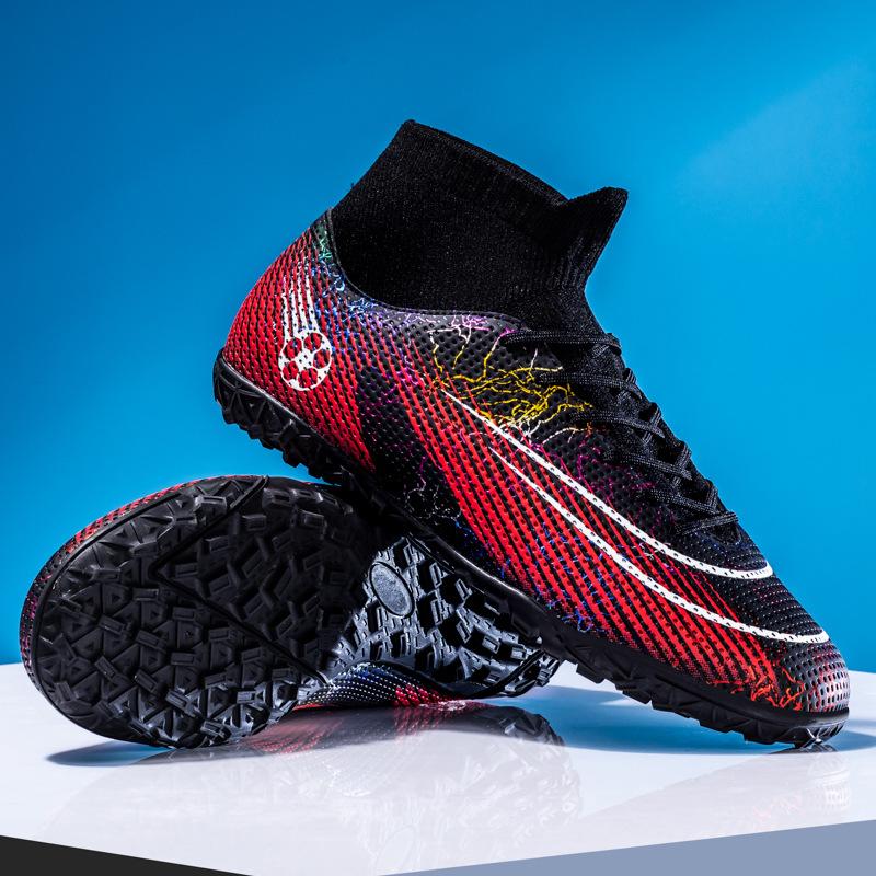 Football shoes, men's high-top AG long nails TF broken nails, sports competition training shoes, artificial grass, football shoes, men's socks
