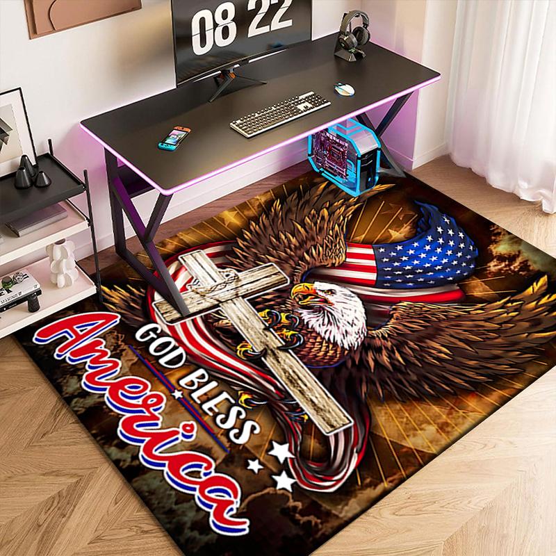 1pc American Eagle Carpet Rug for Living Room Bedroom Home Sofa Decoration,Kids Play Non-slip Floor Mat