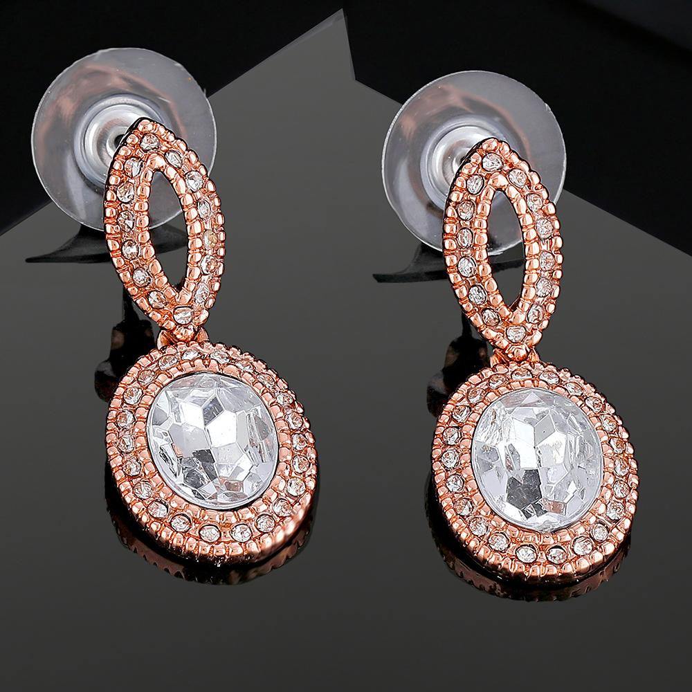 

Сверкающие серьги-подвески Estele с покрытием из розового золота для женщин