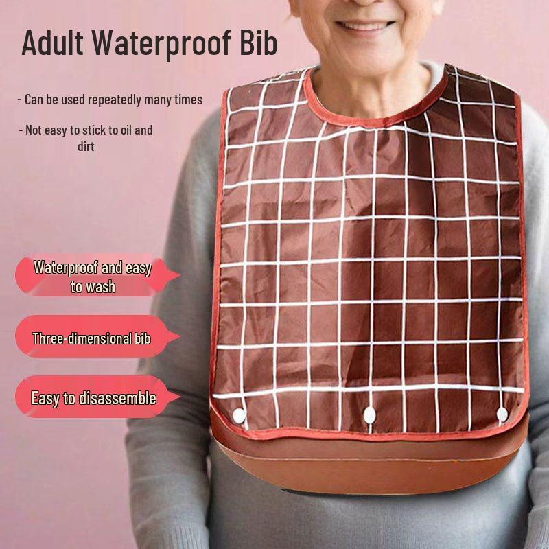 Waterproof 3D Leak-Proof Adult Bib for Elderly Patients