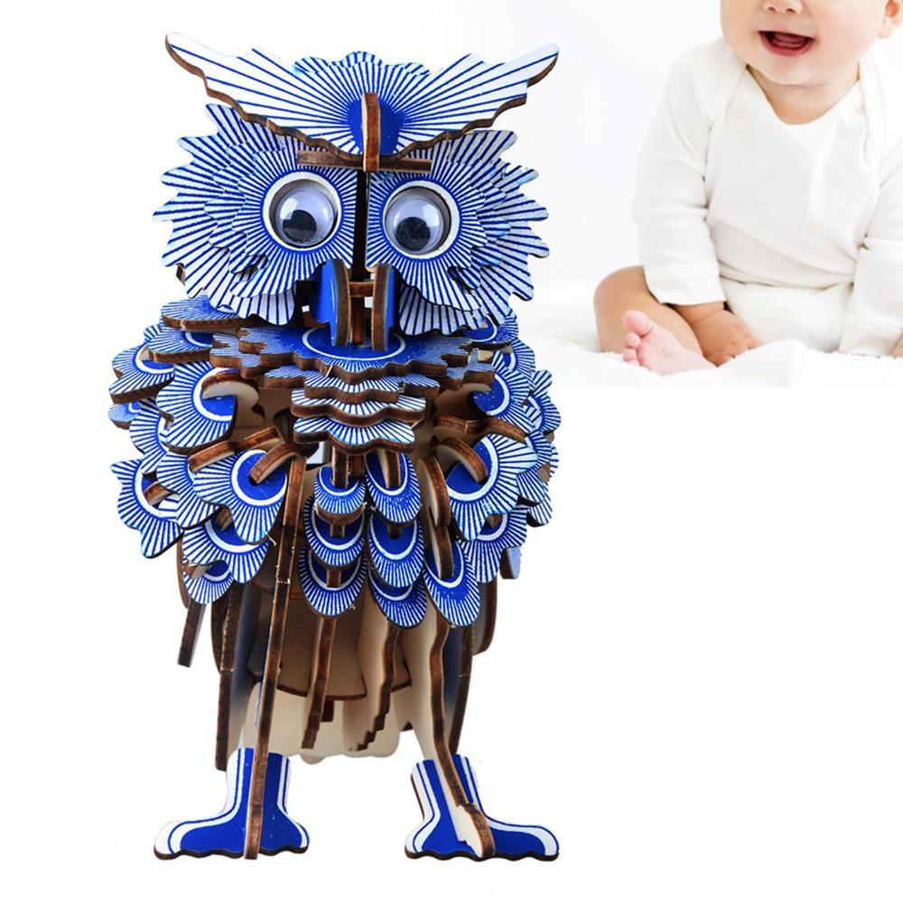 Educational Craft Wooden Owl Puzzle Assembly Required Wooden Craft Toy STEM Learning