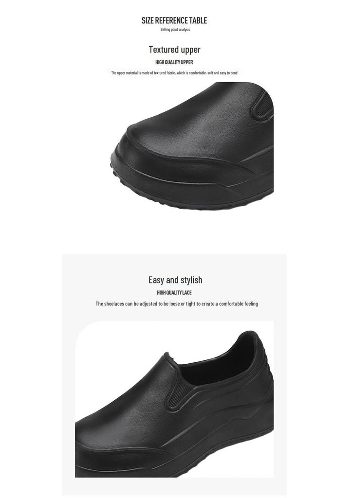 Men's Non-Slip Waterproof Chef Shoes - Oil-Proof, Wear-Resistant, Soft Sole, Ideal for Kitchen, Hotels, Work, Comfortable.