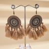 Round Short Tassel Ear Hooks, High-end Earrings, Bohemian Earrings