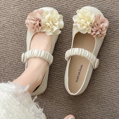 Nischen-Feenwind flachmündige Einzelschuhe Damen Herbst neu Retro Blume sanfte Abendschuhe Mary Jane Damenschuhe