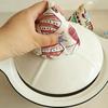1PC Cute Cartoon Oven Mitts Triangle  Cotton Baking Insulation Microwave Heat Resistant Non-slip Gloves Handschoen Hand Clip