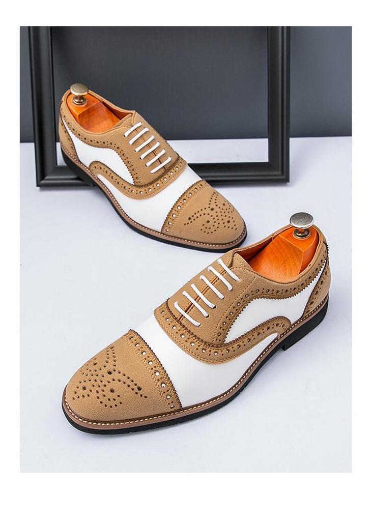 Men's Large Size Retro Brogue Leather Shoes - Autumn British Style