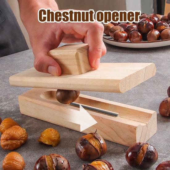 Chestnut Mouthpiece Macadamia Pecans Hazelnuts Opener Easy To Use Portable Lightweight Wooden Nut Cracker Tool