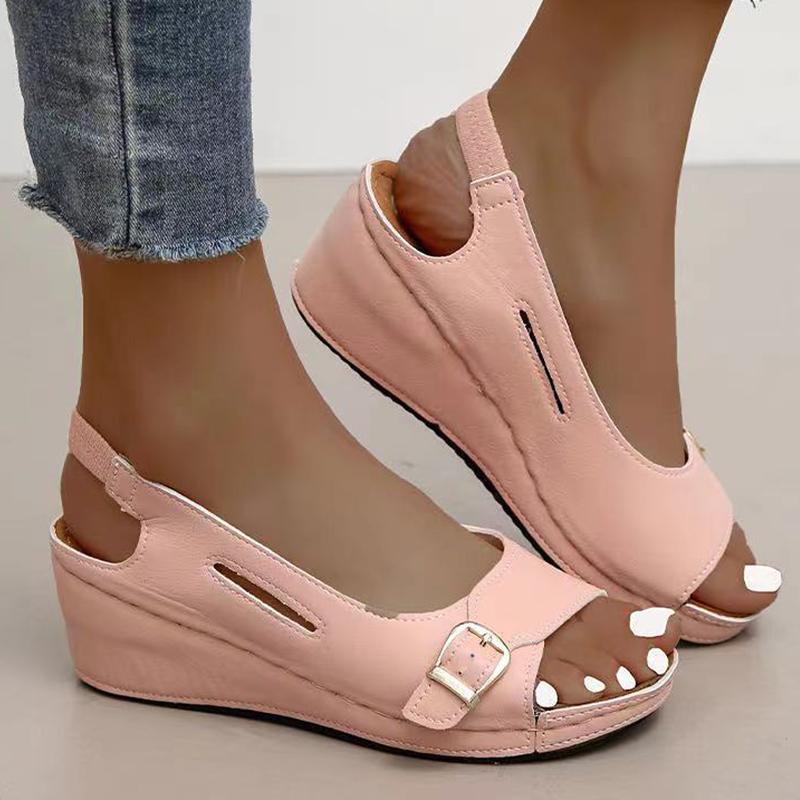 Fashion Women Sandals Pointed Toe Heels Sandals For Summer Shoes Women Soft Bottom Wedge Sandalias Mujer Slip On Summer Footwear Female