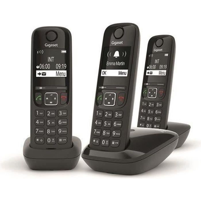 AS690 Trio Black Corded Phone - Gigaset - High-Performance Hands-Free HSP™ - Effective Call Blocking