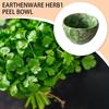 Ceramic Stripper Bowl Leafy Vegetable Stripping Tool Herbal Leafy Greens Leaves Removal Bowl with 4 Holes for Kale and Chard