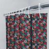 Lebhafter Blumendruck Duschvorhang Dekor Zuhause Bad Wasserdicht Stoff Dekoration Rosa Blau Rot Schwarz Weiß 60X72 Zoll (152Cm X 183