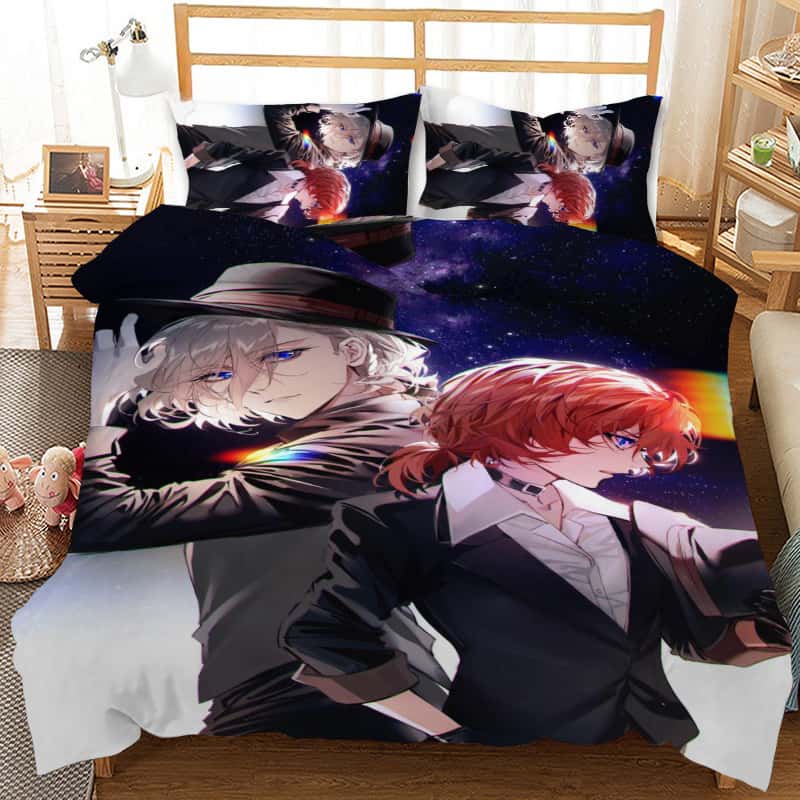 3D Tecknad Påslakan Set Bungo Stray Dogs  Tales of the Lost Sängkläder Set Påslakan Kuddfodral För Hemtextilier