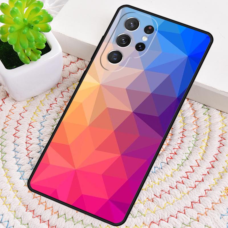 Geometric Stripy Triangle Silicone Phone Case For Samsung Galaxy note 10 pro S26 S25 S24 S23 S22 S21 Plus S25Ultra Capa Cover