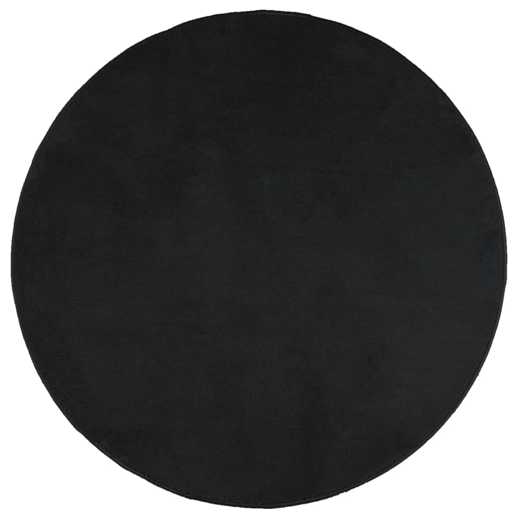 OVIEDO Rug Short Pile Black Ø 120 Cm