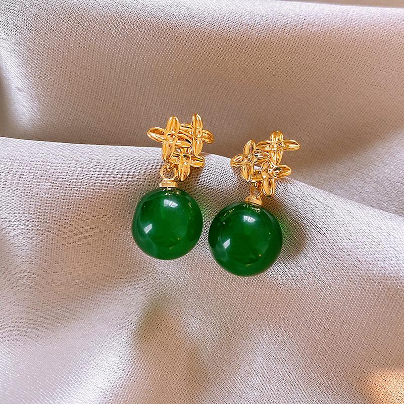 Diamond-set pearl double-sided earrings Korean ins temperament cold wind earrings fashion design earrings women