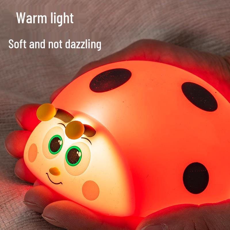Cross-Border Ladybug Silicone Night Light: Rechargeable LED Bedside Ornament