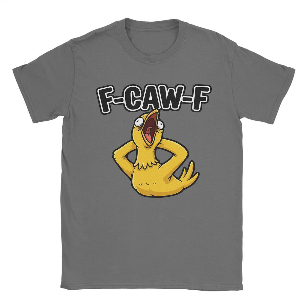 Funny F-Caw-F Chicken Meme Cotton T-Shirt For Men Summer Y2K Basic T-Shirts Comfortable Harajuku Tees Big Size Wholesale Clothes