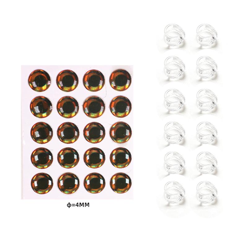 

10Pcs Clear Fish Mask+20 Holographic 3D Fish Eyes Fly Tying Material For Tying Streamer Pike Bass Trout Saltwater Fishing Lure 4MM