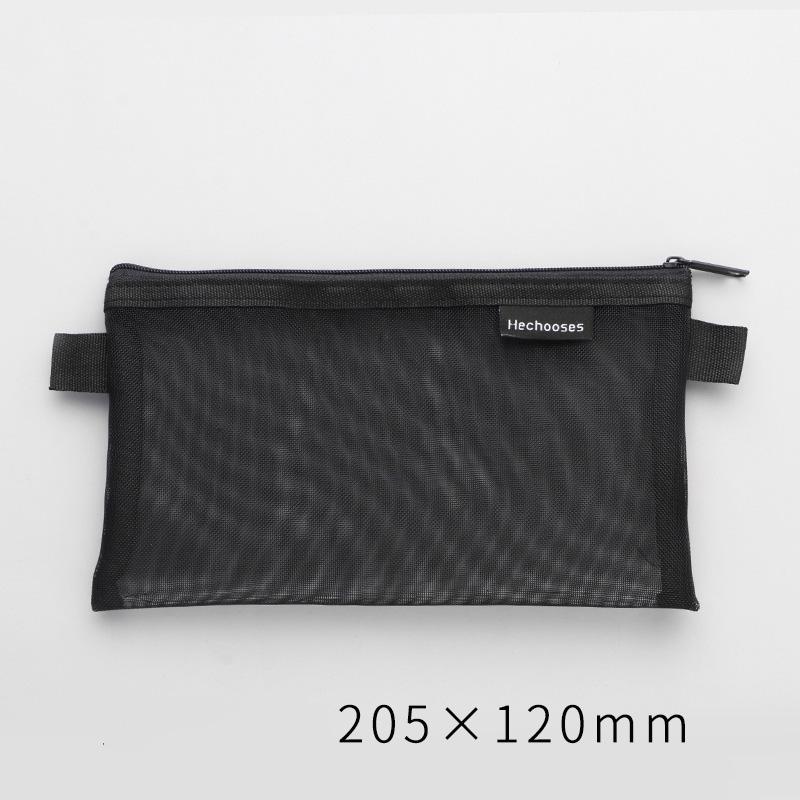 Simple Transparent Mesh Pencil Case Storage Student Pencil Bag Large Capacity Pouches Stationery
