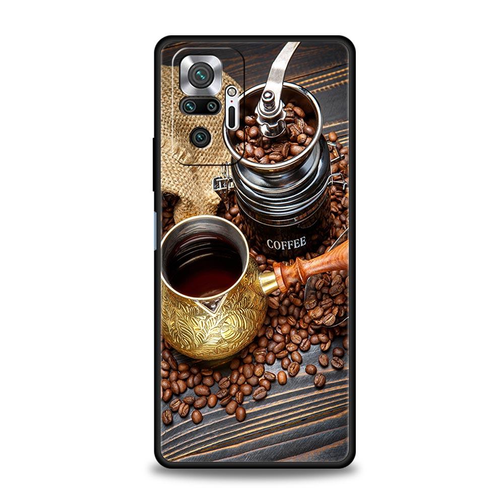 Fashion Coffee Wine Cup Phone Case For Xiaomi Redmi Note 10 11 9 8 Pro 10S 9S 7 8T 9T 9A 8A 9C K40 Gaming 11T 5G Soft Back Cover