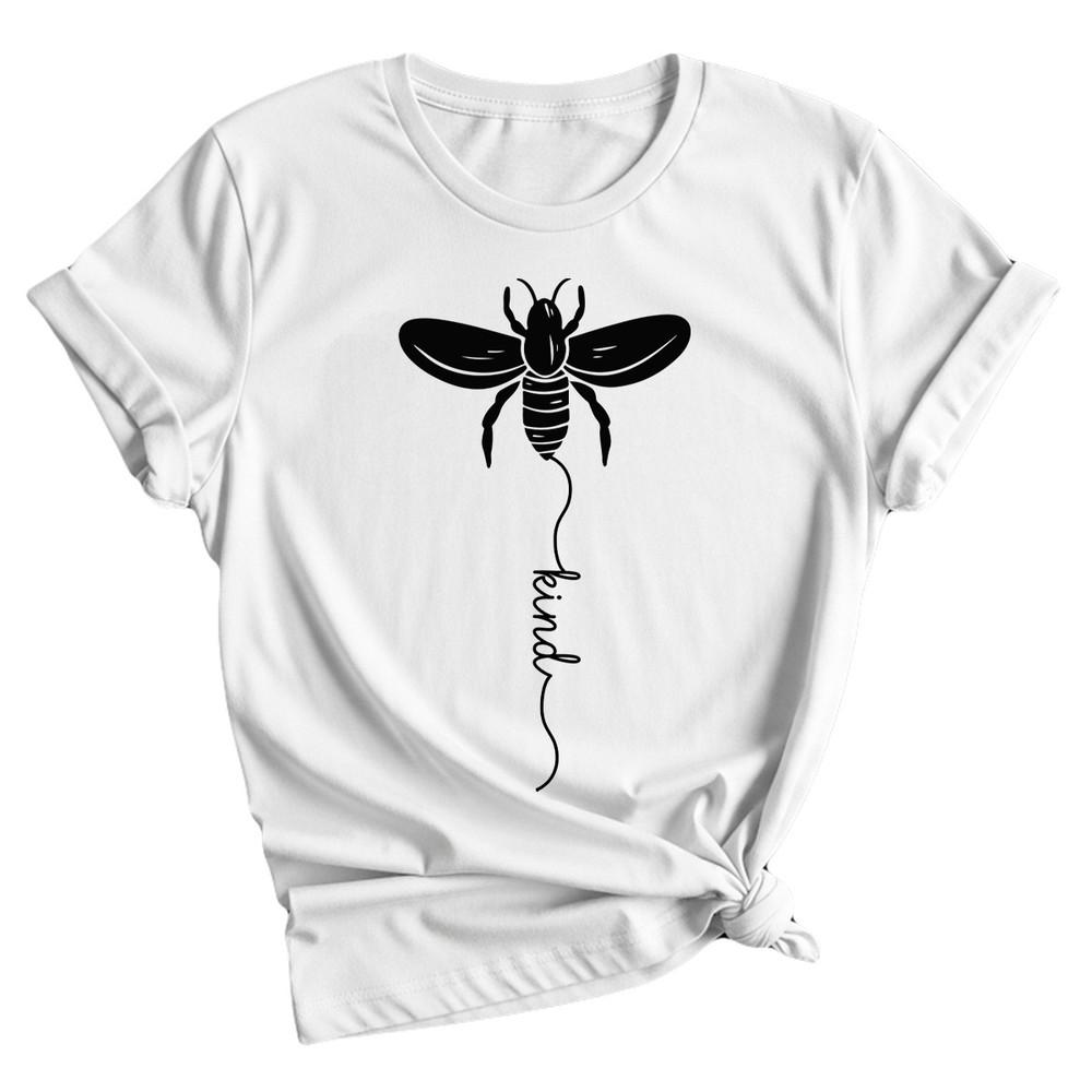 Unisex Bee Kind TShirt Bee Graphic Crew Neck Short Sleeve Summer Tee Tops