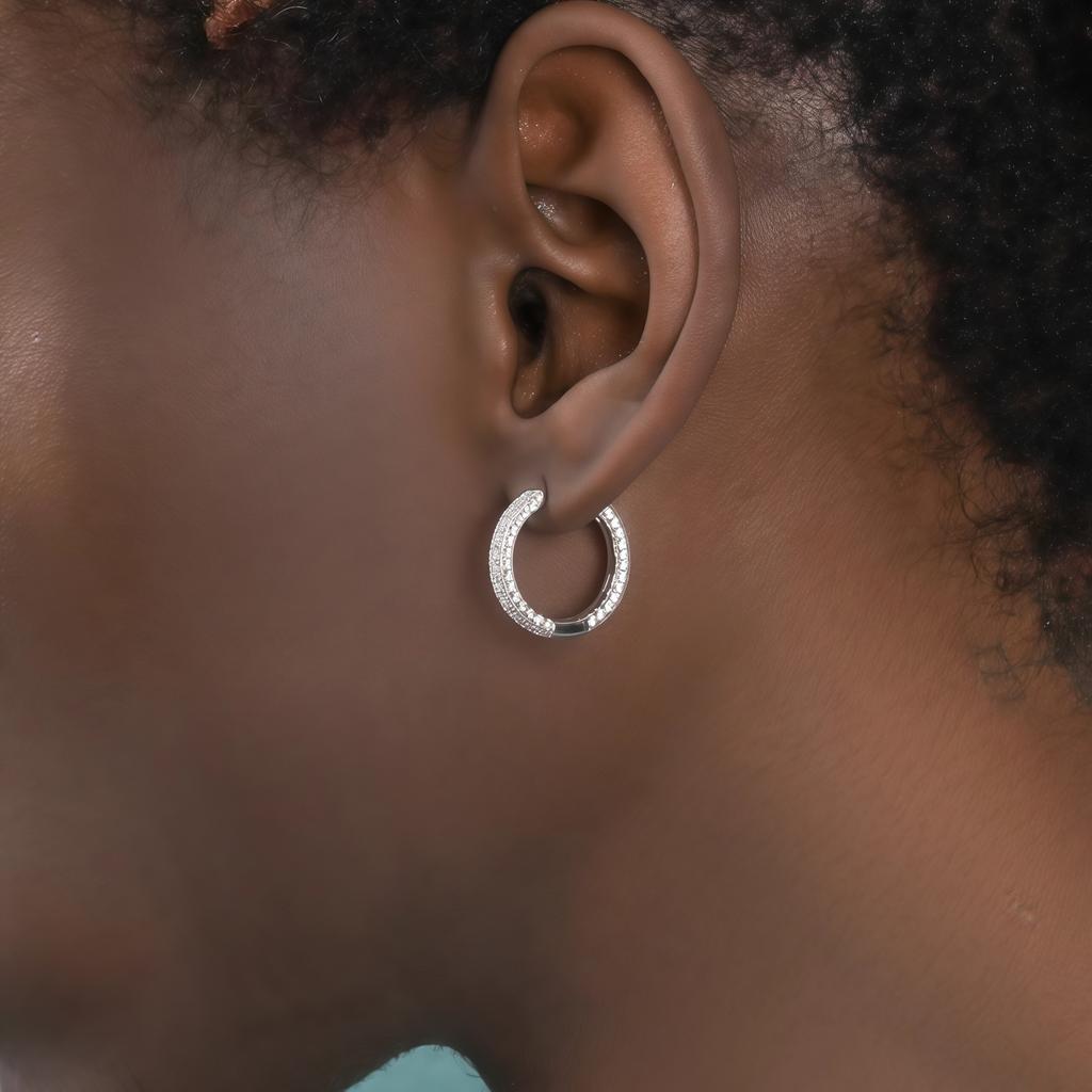 Trend Wang Jiaer Same Earrings Men'S Hip-Hop Personality Versatile Zircon Full Diamond Earrings High-End Earrings Women