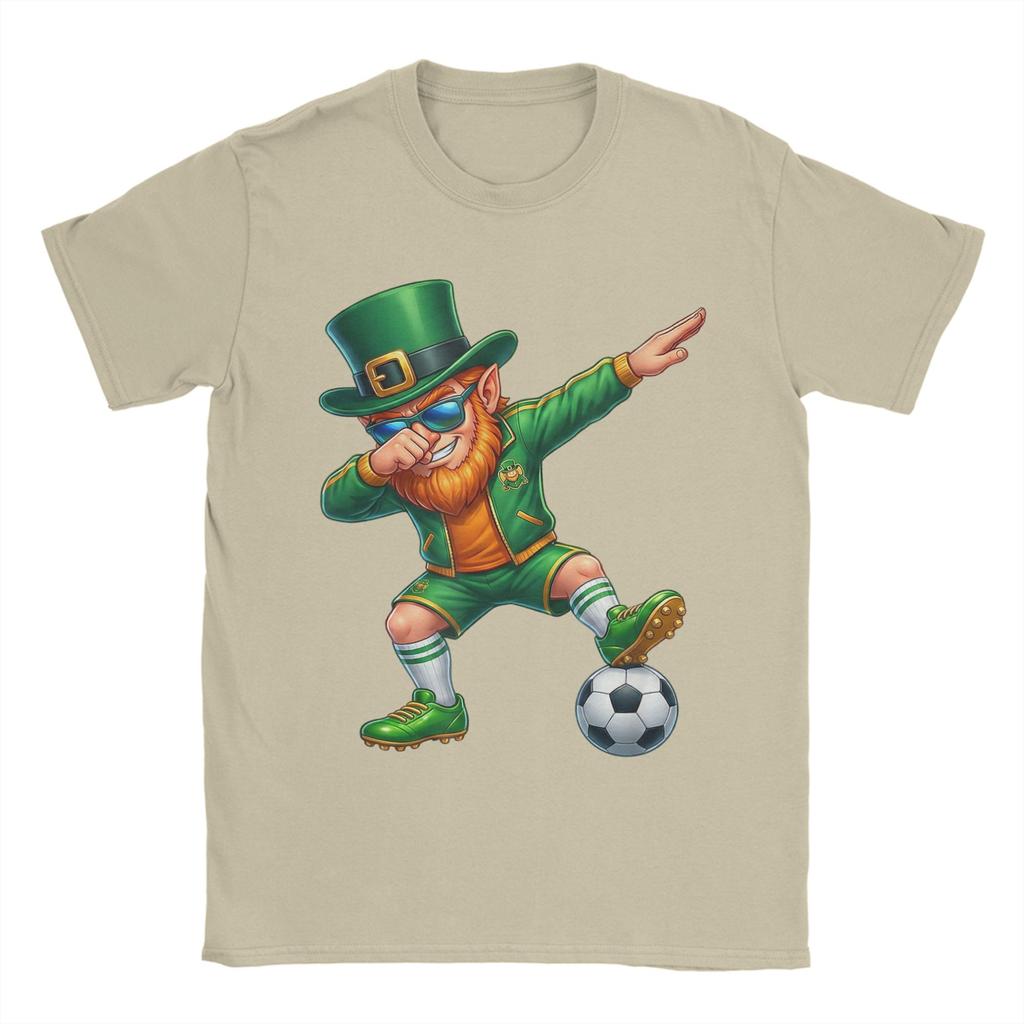Funny Leprechaun Palying Soccer Player St Patricks Day T Shirt Summer Cotton TShirts For Unisexs Hippie Tshirt ShortSleeve Tops