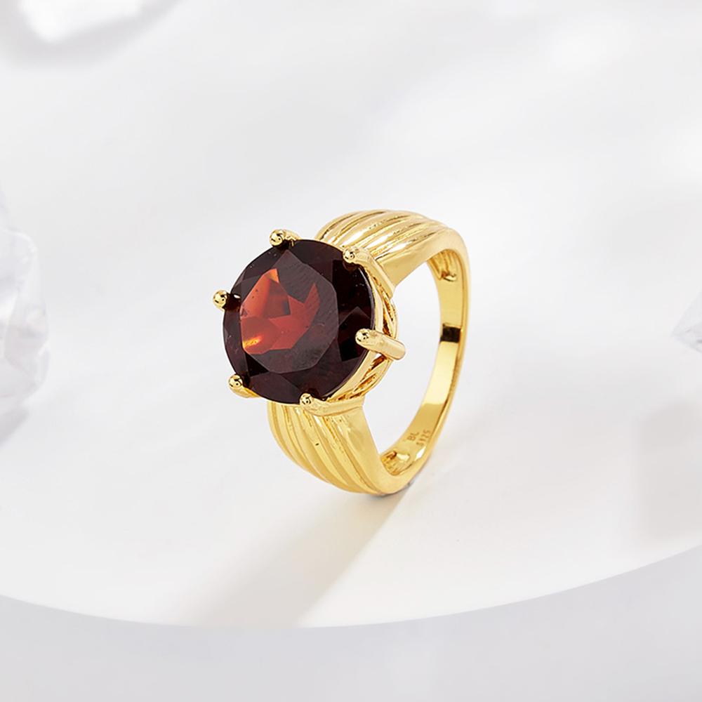 New Light Luxury Precious Gemstone Natural Garnet Ring Earrings Pendant Necklace Set Women's Anniversary Gift