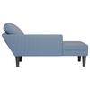 Blue Cord Fabric Chaiselongue with Cushion