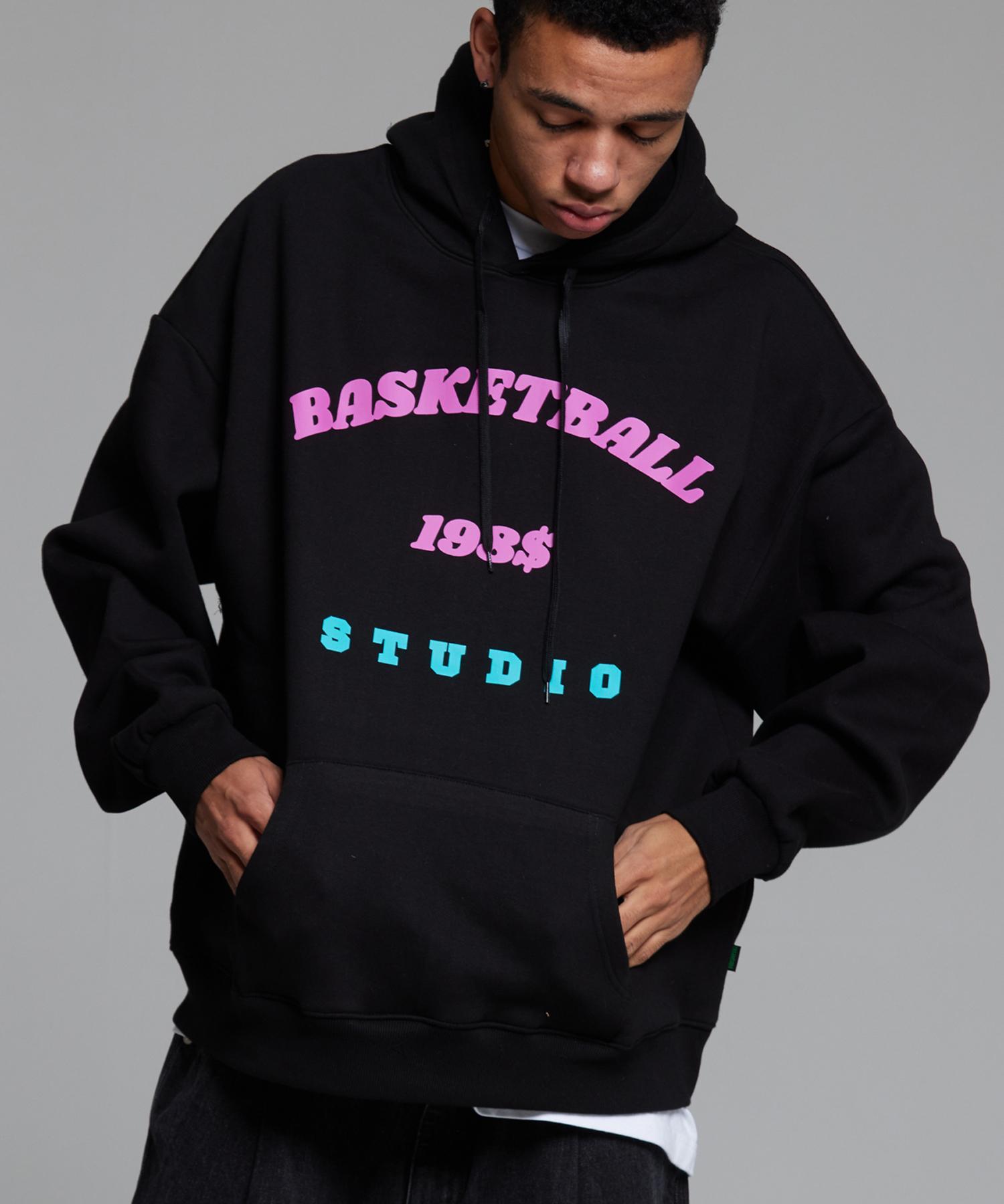Cream Soda Lab Basketball Studio 1984 Hoodie Black Pink Xl