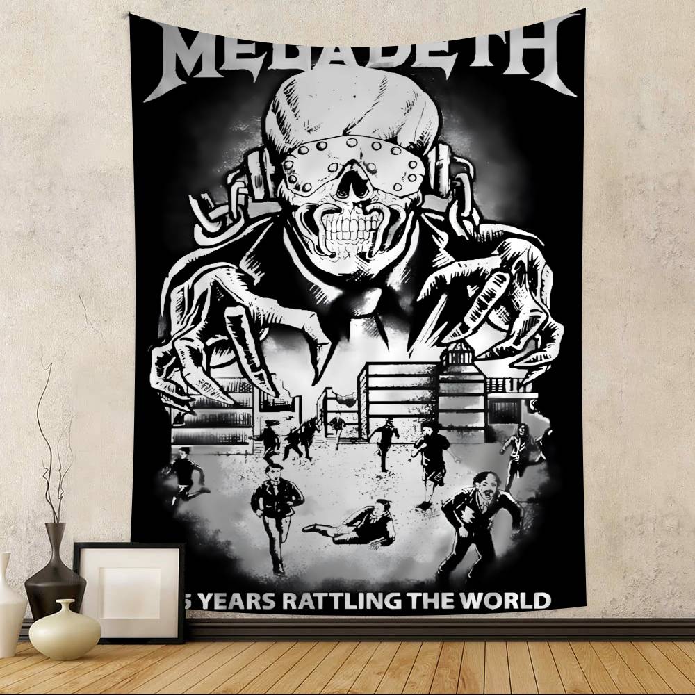 Vintage Megadeths Heavy Metal Rock Band Hanging Bohemian Tapestry Hanging Tarot Hippie Wall Rugs Dorm Japanese Tapestry
