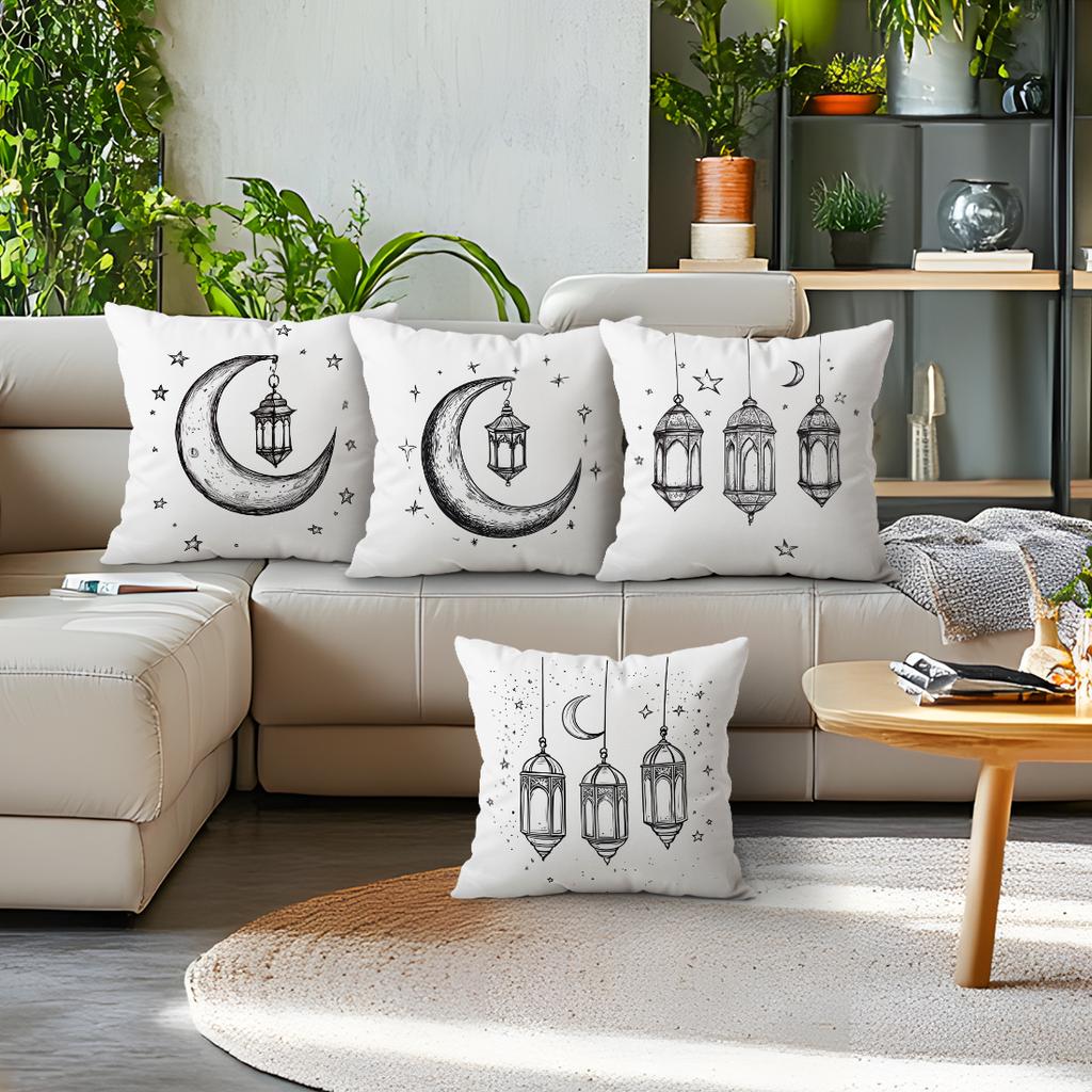 Ramadhan Festival Moon Lantern Cushions Pillowcase Polyester Cushion Cover Throw Pillow Pillowcover Home Car Sofa Decor
