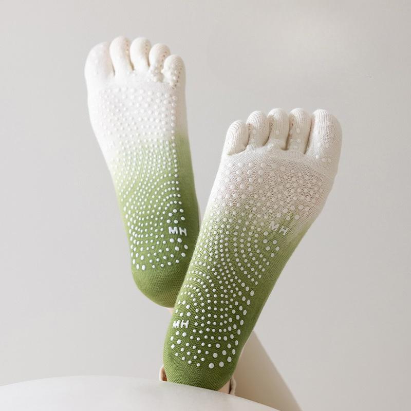 Yoga Socks for Women, Professional Anti-slip Gradient Lacing, Beginner's Pilates Five-finger Socks, Spring and Summer Sports Socks