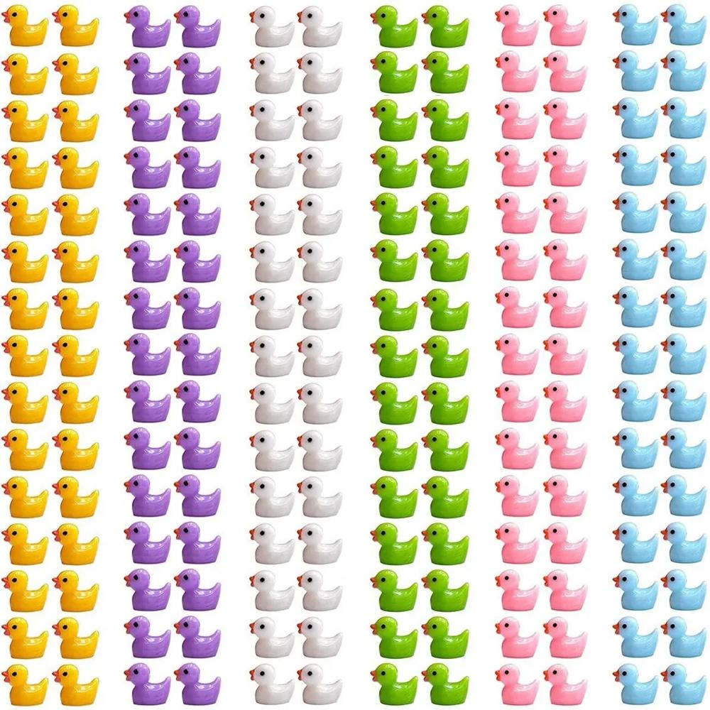 200-10pcs/set Resin Mini Ducks Ornament Miniature Figures Tiny Duck Handicraft Micro Landscape Dollhouse Decoration Accesories