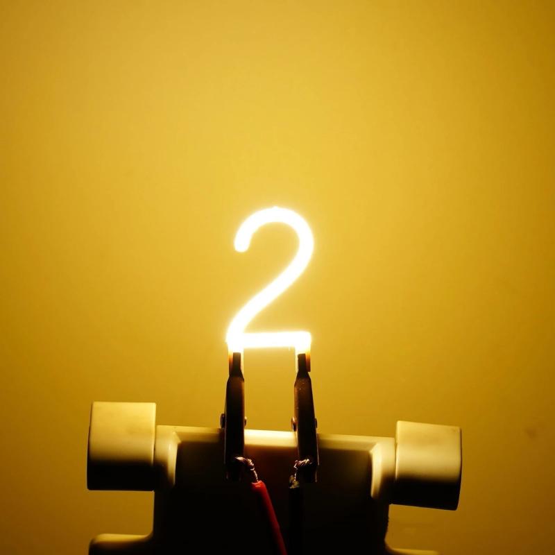 Number 0/1/2/3/4/5/6/7/8/9 Led Filament Dc 3V Cob Edison Yellow White Diy Candle Led Diodes Party Decoration Light Accessories