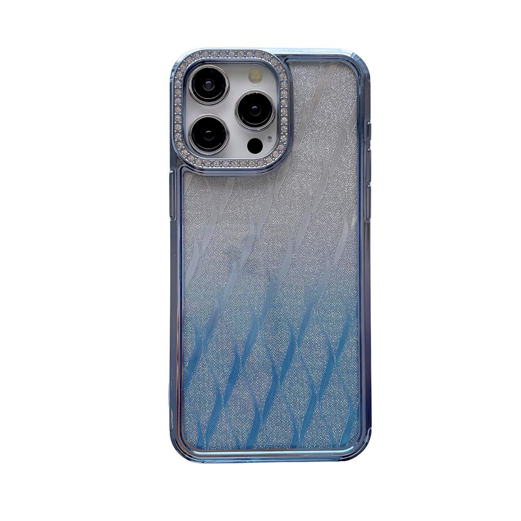 Rhinestone Checkered Gradient Glitter Is Suitable for IPhone 15Promax Phone Cases, IPhone14 Electroplated Anti-drop Full Package 13