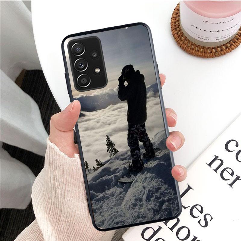 Snö Die Skidåkning Snowboard Sport Mobilskal för Samsung Galaxy A13 A22 A12 A32 A71 A11 A21S A33 A52 A72 A51 A50 A70 A31 M31