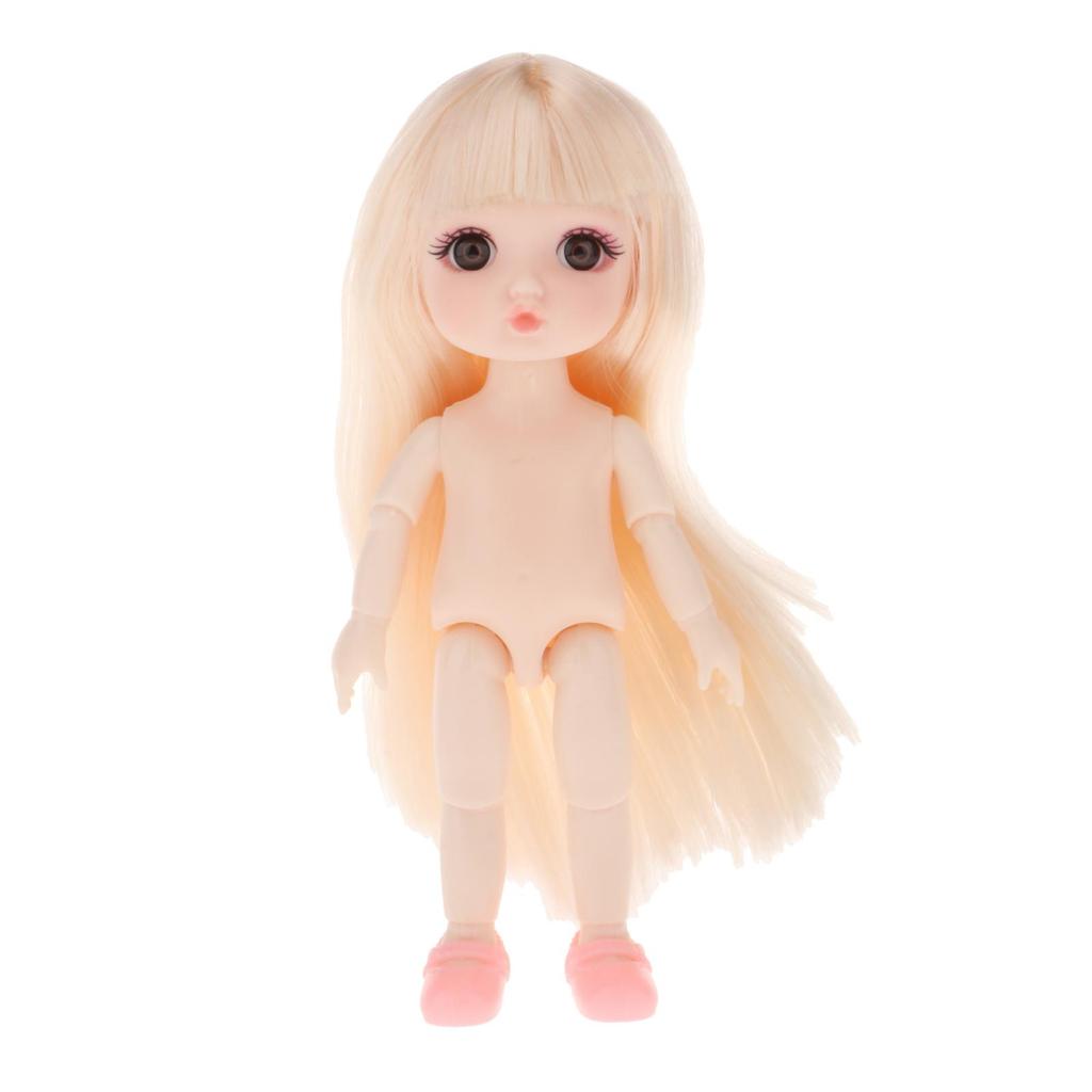 16cm Mini Dolls Body with 3 and Long Hair Girls Birthday Gift