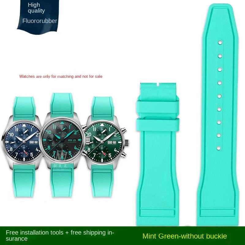 Классический 20 мм 21 мм 22 мм ремешок из фторкаучука для часов IWC Quick Release Pilot AMG Petronas F1 Team водонепроницаемый спортивный браслет ремешок для часов 22mm