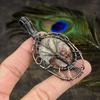 Laguna Lace Agate Gemstone Copper Wire Wrap Jewelry Pendant 2.96"