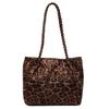 Premium Texture Tote Bag Women'S Large Capacity Underarm Bag Style Retro Leopard Print Flannel Shoulder Messenger Bag Women'S Bag