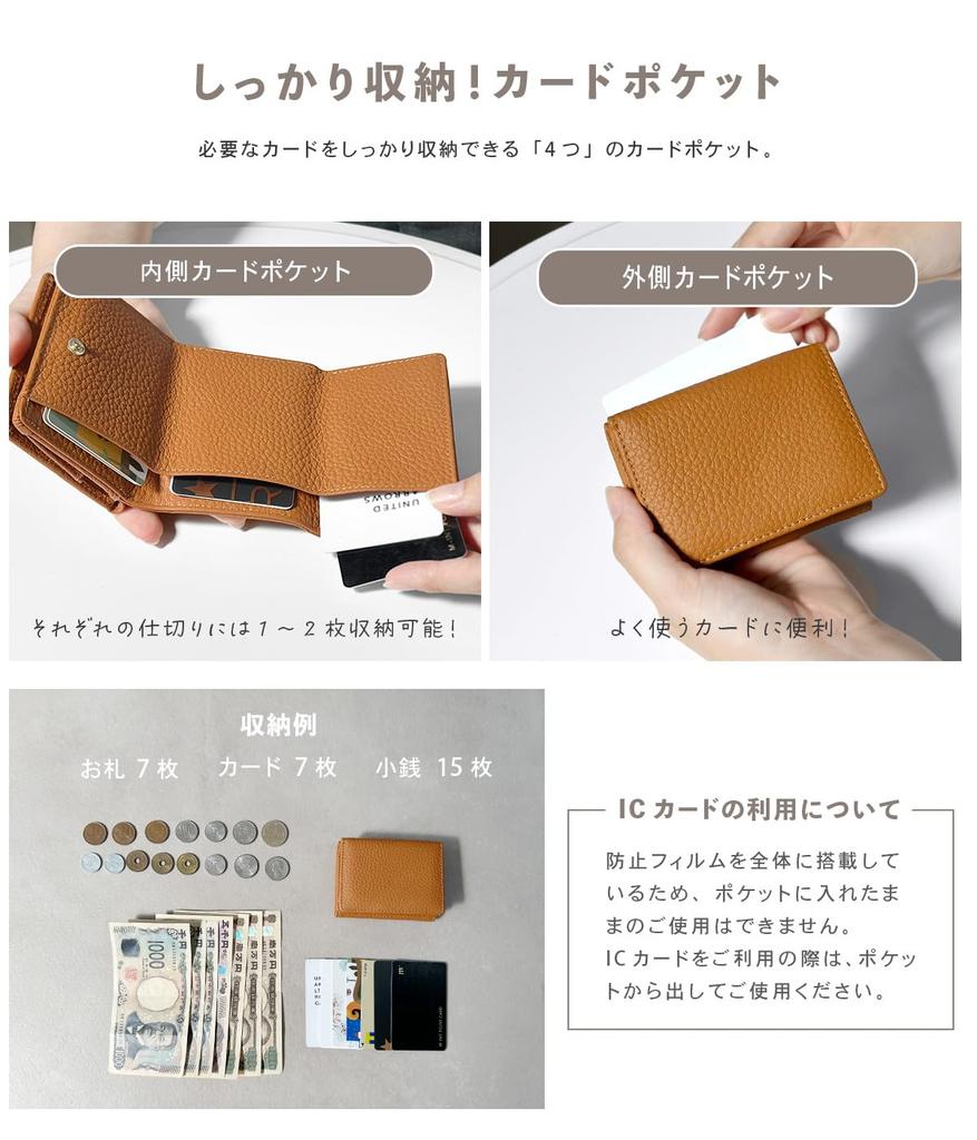 Echtes Leder Mini-Portemonnaie, Kleine Münzbörse, Kompaktes Dreifach-Portemonnaie, Kein Scheinfach, Münzfach, Skimming-Schutz, Damen (Altrosa)